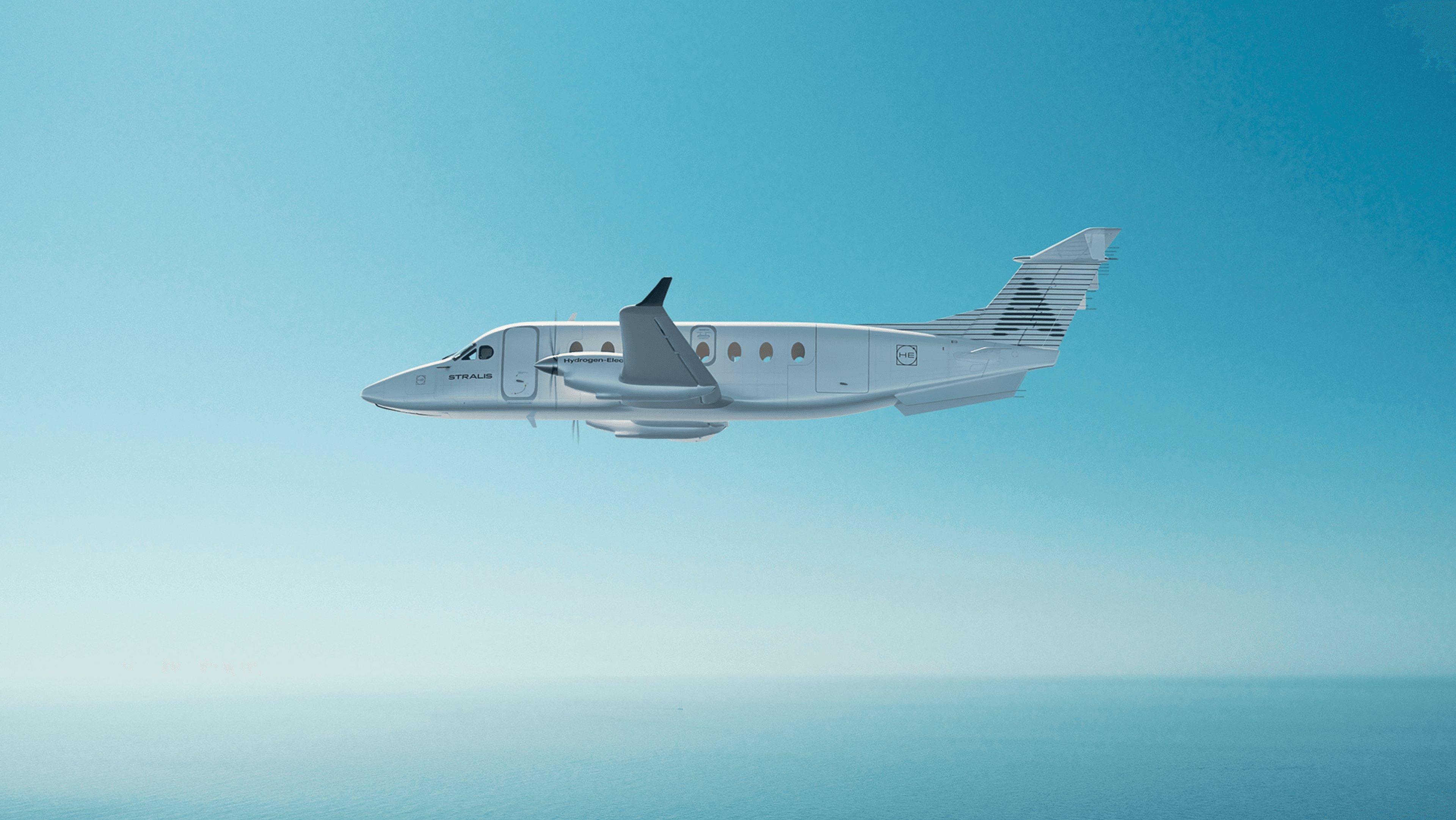 Stralis hydrogen-electric Beechcraft B1900D in flight
